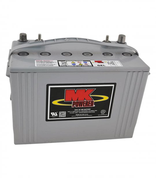 Batterie GEL 88Ah (en face) de MK Powered pour Scooter électrique PMR, senior, pour personne handicapée ou mobilité réduite