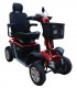 Face en biais du scooter électrique handicapé et PMR Pride XL 140 en rouge