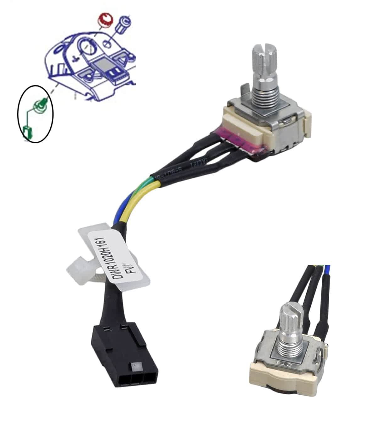 Potentiomètre avec connecteur pour le scooter senior PMR Pride Gogo Elite, Zero Turn ZT, Victory 10 DX, XL130 et XL140