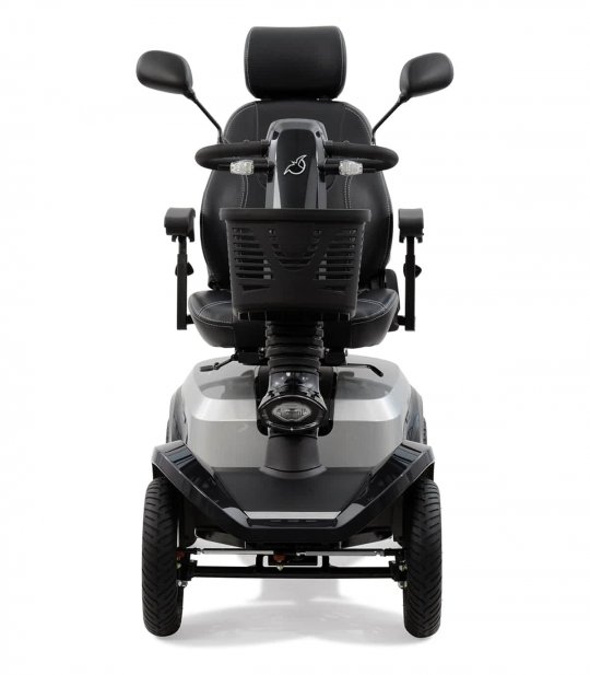 Vue avant du scooter électrique handicapé PMR Life & Mobility Presto en gris